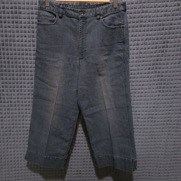 Y2K Denim Jacket Capris Set Sz8 Med Chico Design Grunge Flare Jean Stretch Waist - Picture 12 of 16